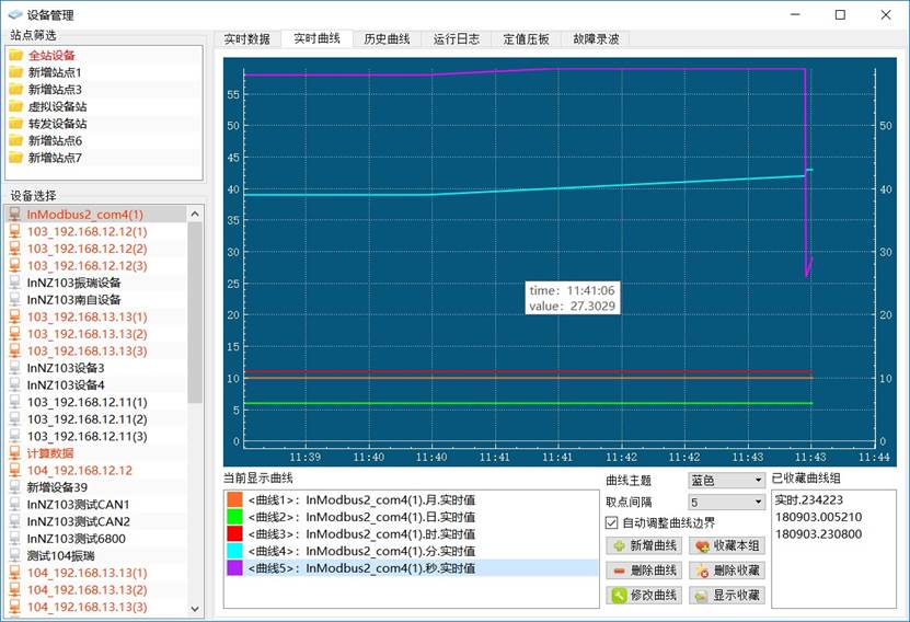 設(shè)備管理實時曲線